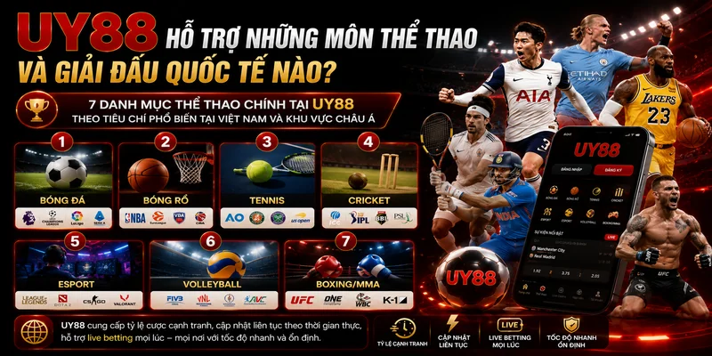 UY88 Hỗ Trợ Những Môn Thể Thao Và Giải Đấu Quốc Tế Nào?